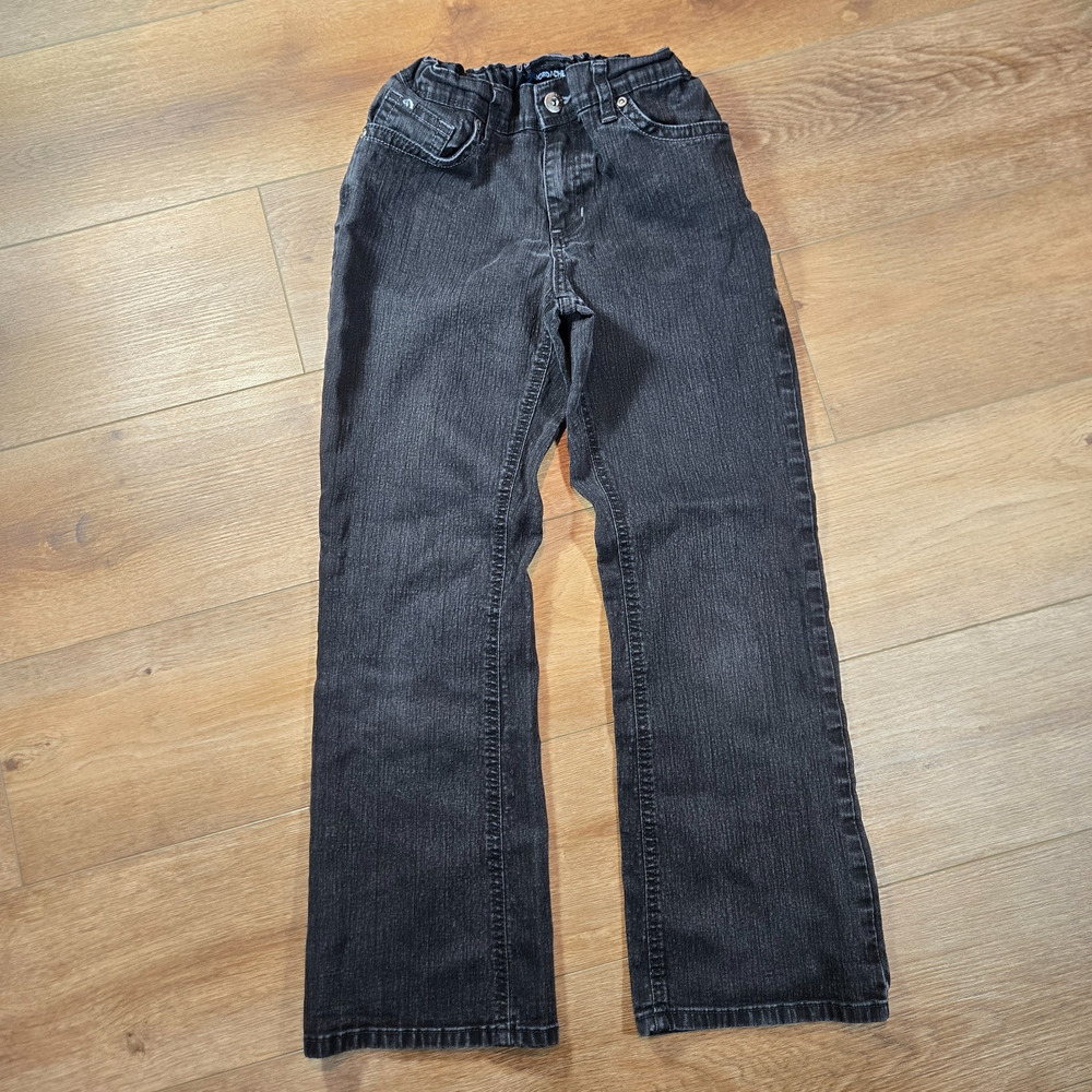 Jordache Girls Bootcut Jeans 14 1/2 Plus Black Adjustable Waist Denim Casual